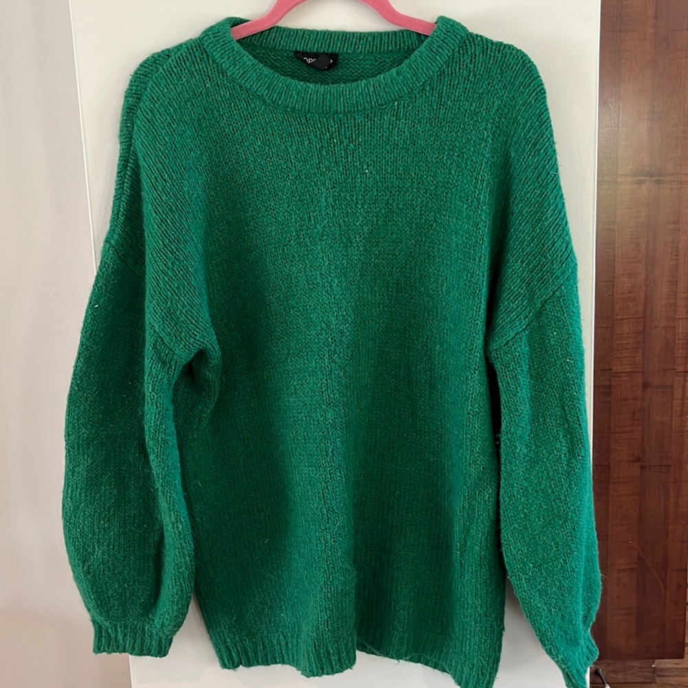 Topshop Oversized Green Sweater